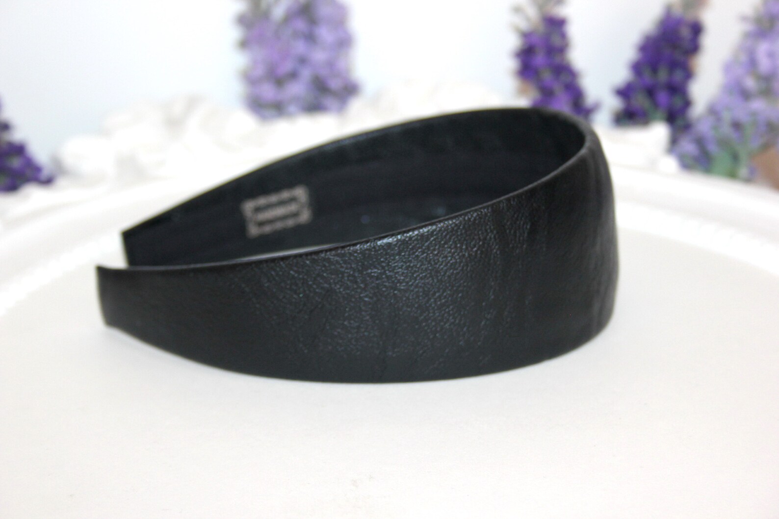 Black leather headband for women Classic Waldorf headband Etsy