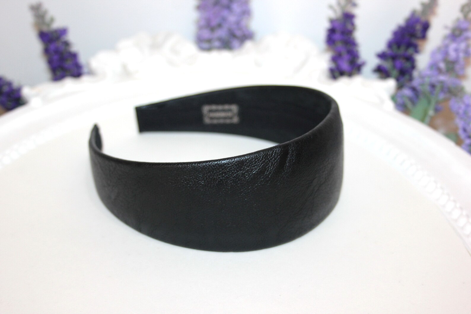 Black leather headband for women Classic Waldorf headband Etsy