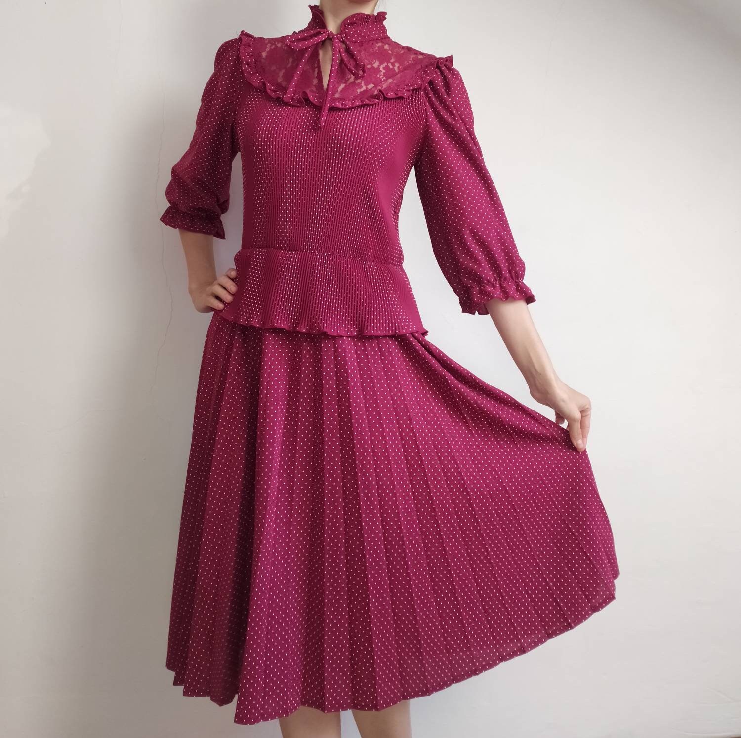 Vintage 70s Dress C&A Vintage 1970s Dress Vintage Red Dress Etsy UK