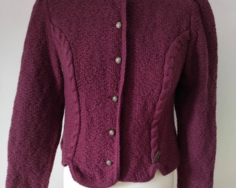 Vintage Austrian Knit Cardigan With Hand Embroidery Trachten - Etsy