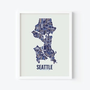 Seattle Map Art - Seattle Print - City Streets Wall Poster - Home Office Décor - Travel Gift - Seattle Poster - Wedding Gift - Housewarming