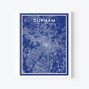 Stadt Karte Print - Durham Minimalist Wandkunst - Duke Poster - Durham Stadt Karte - individuelles Hochzeitsgeschenk - Karte Print - College Karte