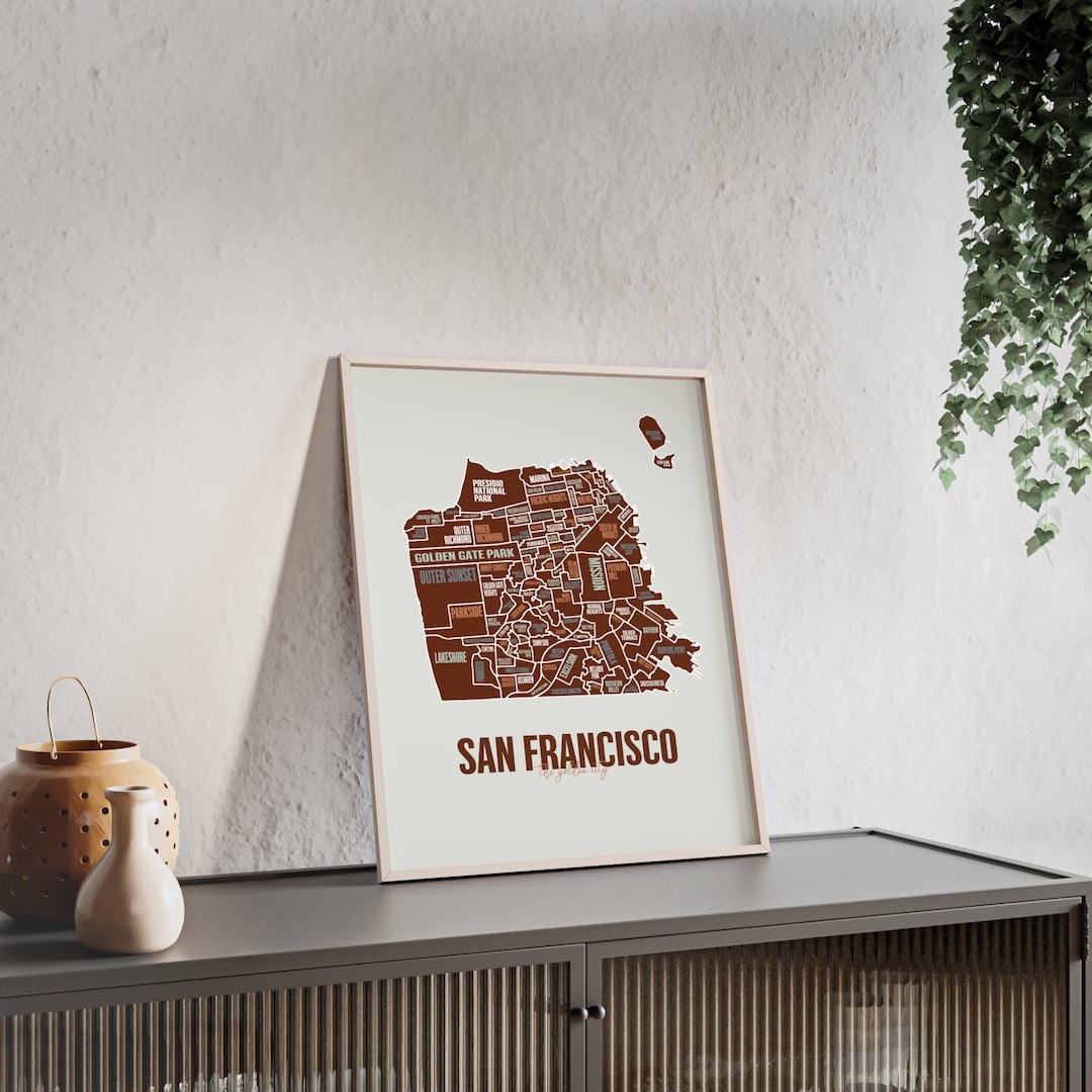 San Francisco Map Art Print: Modern City Streets Poster - Etsy