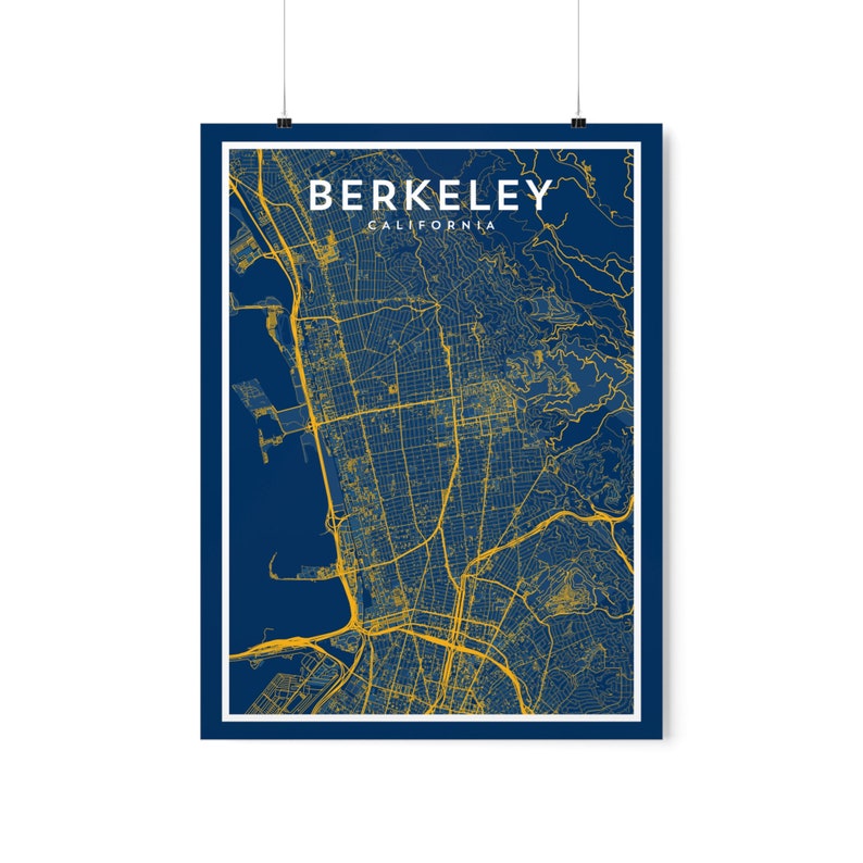 City Map Print - Berkeley Minimalist Wall Art - California Poster ...