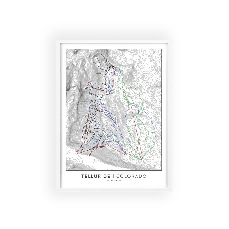 Telluride Ski Map Art - Telluride Colorado - Topographic Map - Ski