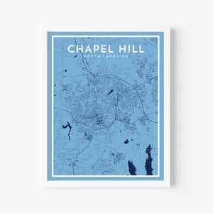 Chapel Hill NC Map Print Poster, College Town Print, Chapel Hill NC Art Poster, UNC, College Décor, College Gift, Dorm Room Wall Décor