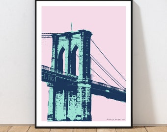 Brooklyn Bridge Art Print by Embarcadero Prints | Brooklyn Bridge Wall Art | New York City Art Print | NYC Wall Art Decor