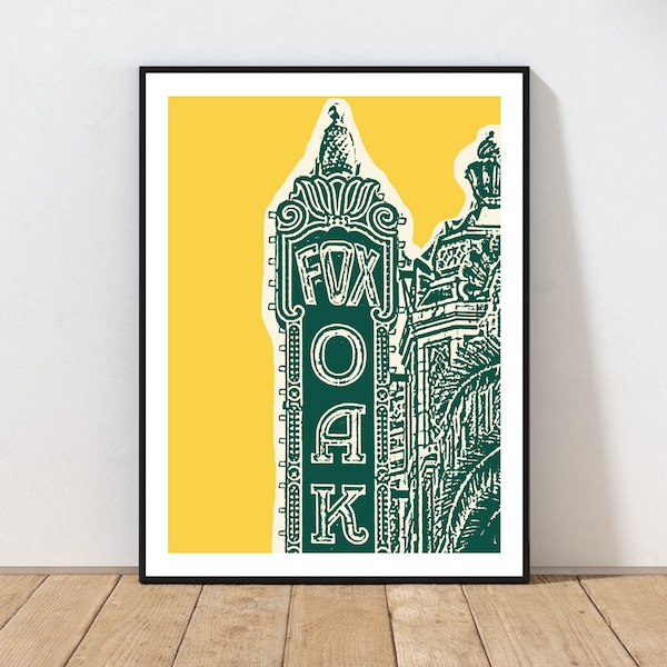 Fox Theatre Oakland Art Print by Embarcadero Prints | Fox Theatre Wall Art | Oakland Art Print | California Wall Art Decor