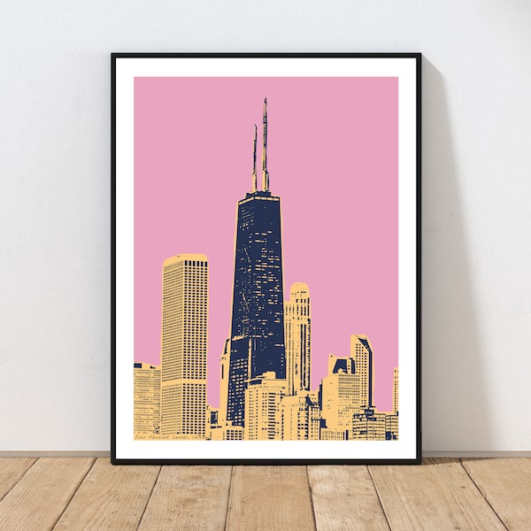 John Hancock Center Art Print by Embarcadero Prints | John Hancock Center Wall Art | Chicago Art Print | Illinois Wall Art Decor