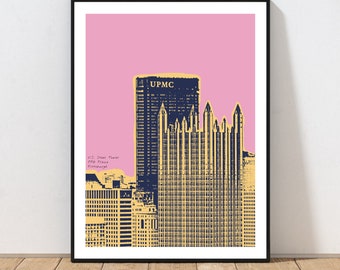 US Steel Tower and PPG Place Art Print by Embarcadero Prints | Pittsburgh Wall Art | Pittsburgh Art Print | Pennsylvania Wall Art Decor