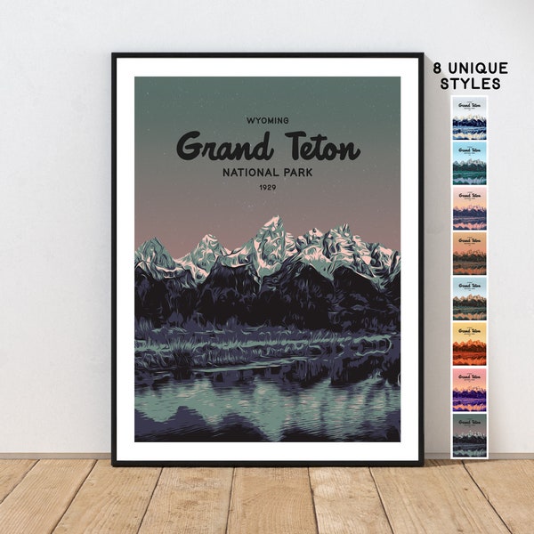 Grand Teton Nationalpark Kunstdruck von Embarcadero Prints | Grand Teton WPA Style Poster | Vintage SP Reisedruck | Wyoming Reiseposter