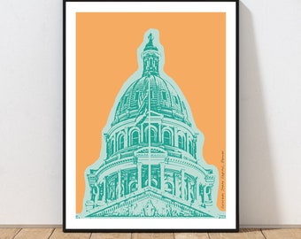 Colorado State Capitol Art Print by Embarcadero Prints | Colorado State Capitol Wall Art | Denver Art Print | Colorado Wall Art Decor