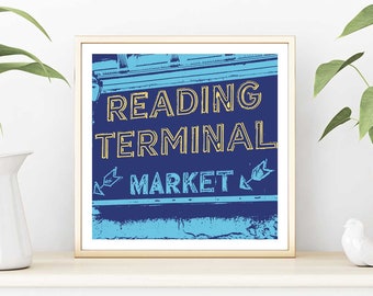 Reading Terminal Market Art Print by Embarcadero Prints | Reading Terminal Wall Art | Philadelphia Art Print | Pennsylvania Wall Art Decor