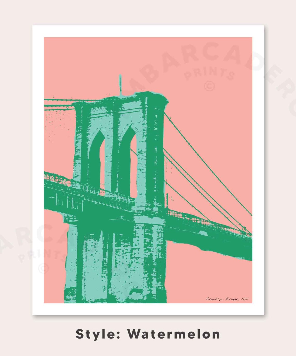 Brooklyn Bridge Art Print by Embarcadero Prints Brooklyn Etsy