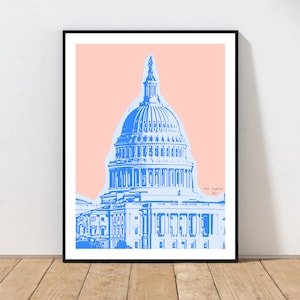 US Capitol Art Print by Embarcadero Prints | US Capitol Wall Art | Washington Art Print | DC Wall Art Decor