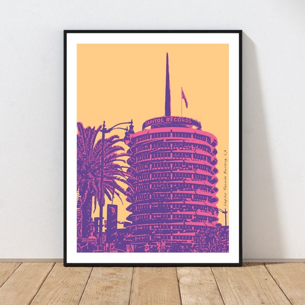 Capitol Records Building Art Print by Embarcadero Prints | Capitol Records Wall Art | Los Angeles Art Print | California Wall Art Decor