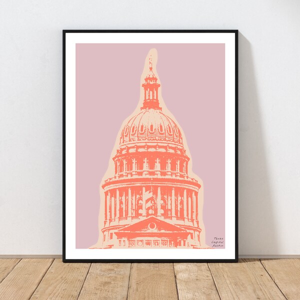 Texas State Capitol Art Print by Embarcadero Prints | Texas State Capitol Wall Art | Austin Art Print | Texas Wall Art Decor