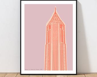 Atlanta Bank of America Plaza Art Print by Embarcadero Prints | Bank of America Plaza Wall Art | Atlanta Art Print | Georgia Wall Art Decor