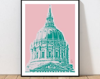 San Francisco City Hall Art Print by Embarcadero Prints | City Hall Wall Art | San Francisco Art Print | California Wall Art Decor