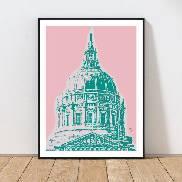 San Francisco City Hall Art Print by Embarcadero Prints | City Hall Wall Art | San Francisco Art Print | California Wall Art Decor