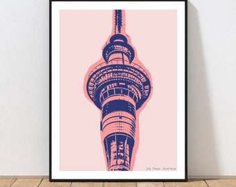 Sky Tower Art Print by Embarcadero Prints | Sky Tower Wall Art | Auckland Art Print | New Zealand Wall Art Decor