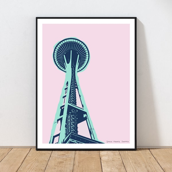 Space Needle Art Print by Embarcadero Prints | Space Needle Wall Art | Seattle Art Print | Washington Wall Art Decor