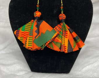Ankara Print Earrings, African Earrings, Statement Earrings, Colorful Earrings