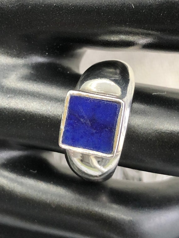 Brilliant Blue Lapis Sterling Silver Ring - image 1