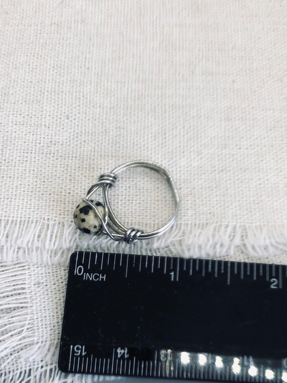 Silver Wire Wrapped Jasper Agate Ring - image 5