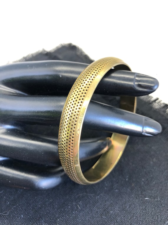 Brass Bangle with Dotted Surface - image 1