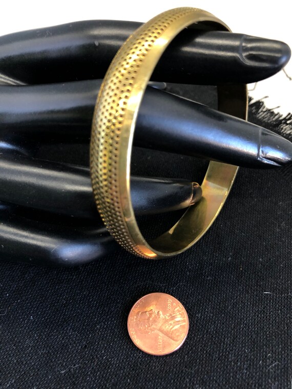 Brass Bangle with Dotted Surface - image 3