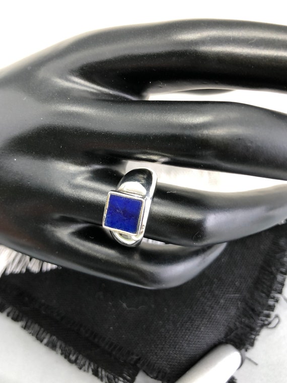 Brilliant Blue Lapis Sterling Silver Ring - image 3