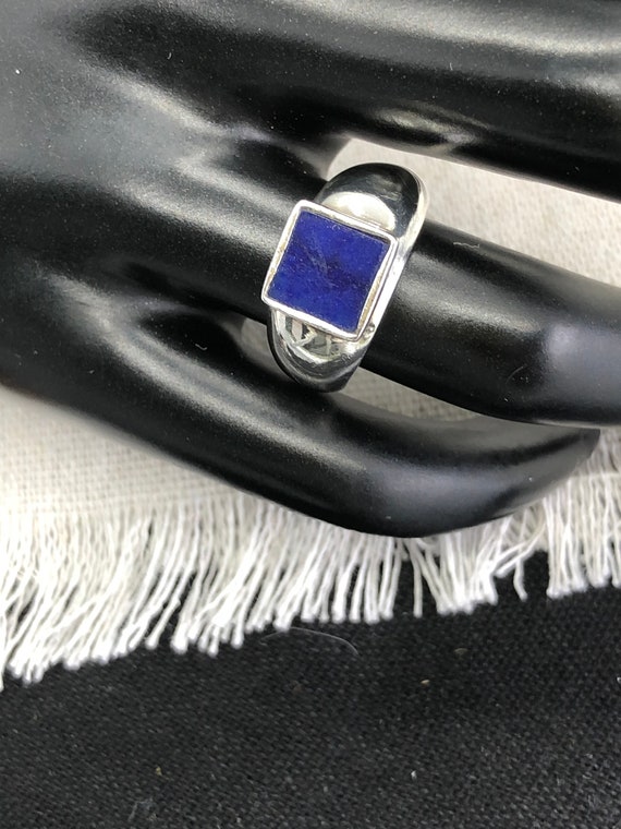 Brilliant Blue Lapis Sterling Silver Ring - image 6