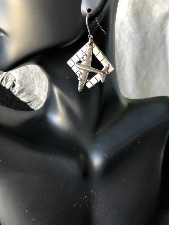 Orecchini A Lobo A Forma Di Aereo In Argento Sterling