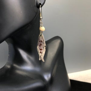 Vintage - Raku Fish Earrings with Accent Beads