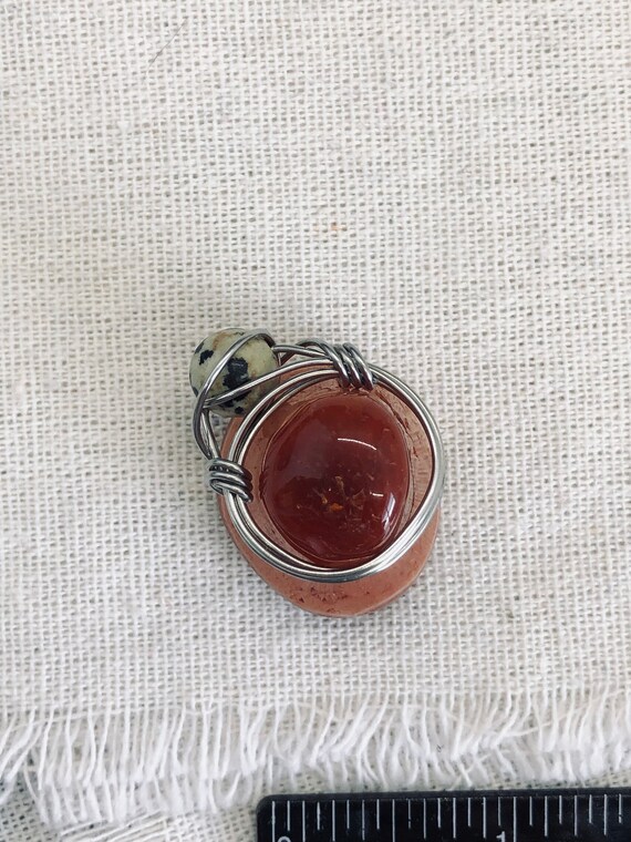 Silver Wire Wrapped Jasper Agate Ring - image 3