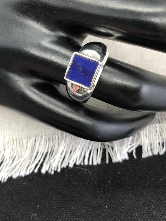 Brilliant Blue Lapis Sterling Silver Ring - image 7