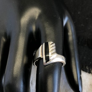 Vintage Modern Onyx Inlay Ring