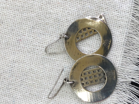 VINTAGE - Handmade Sterling Silver Geometric Earr… - image 7