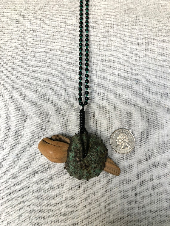 Unique Statement Necklace with Ceramic Shell-like… - image 3