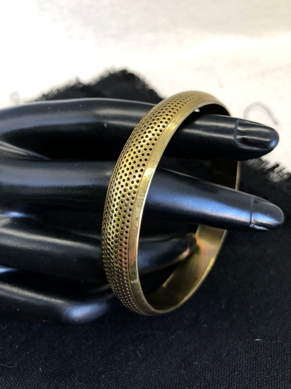 Brass Bangle with Dotted Surface - image 4