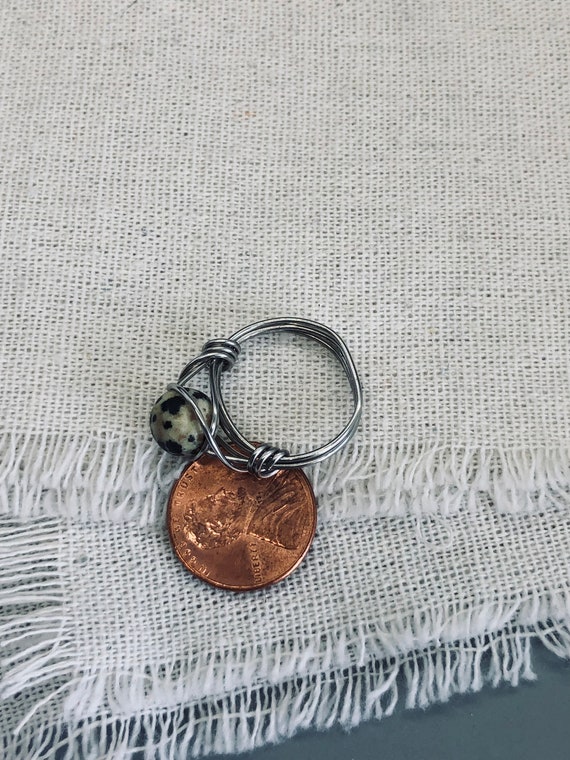 Silver Wire Wrapped Jasper Agate Ring - image 4