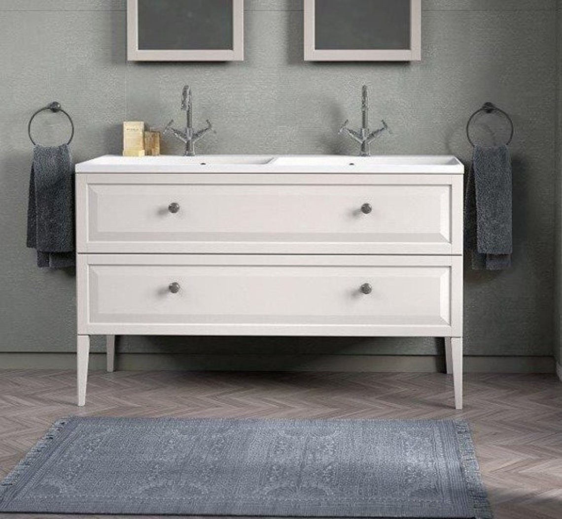 1200mm Painted Vanity Unit Double Basin Any Colour Beverly Vanity Etsy UK