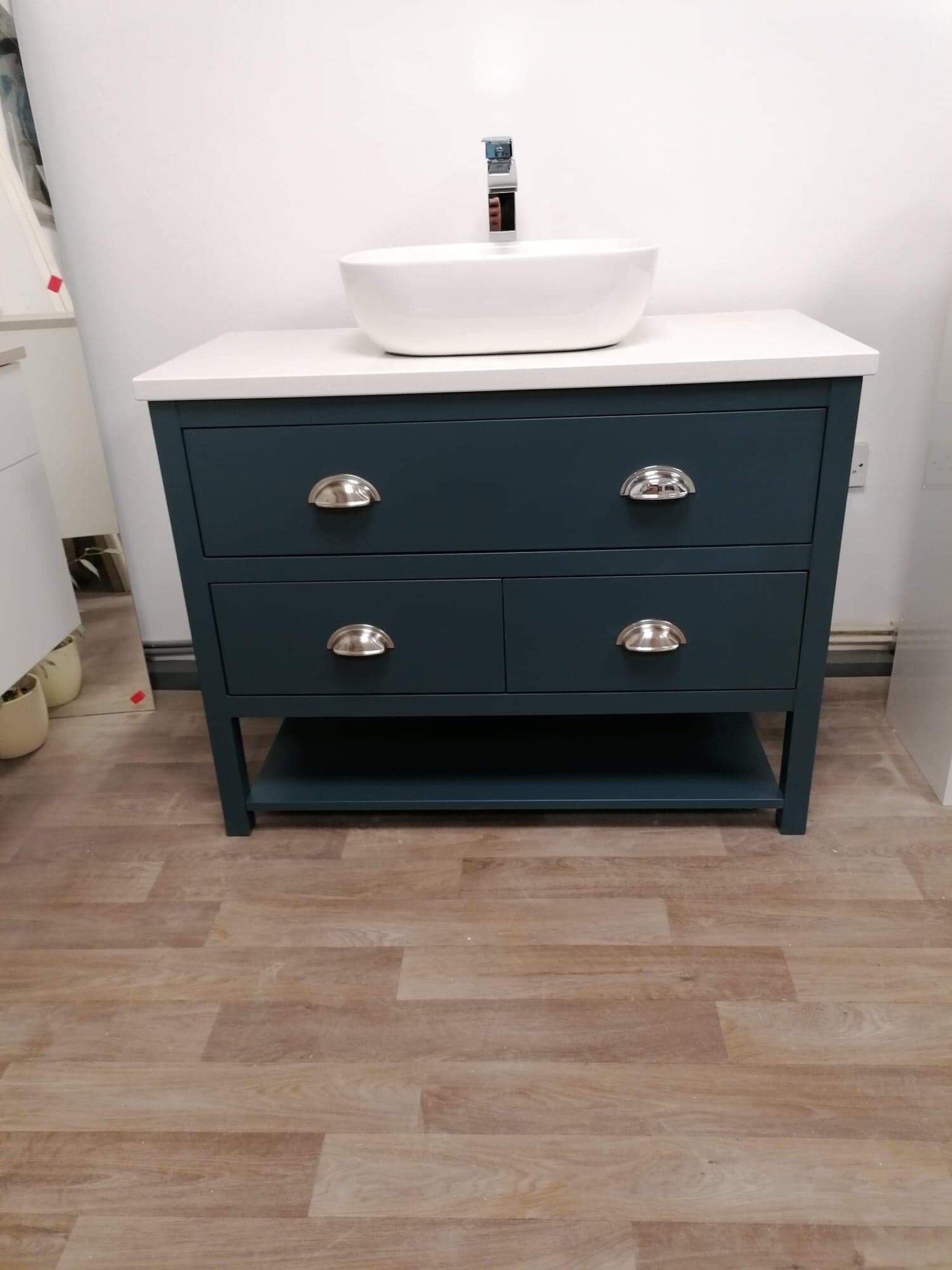 Painted Vanity Unit Ceramic Basin Marble Countertop Any Etsy UK