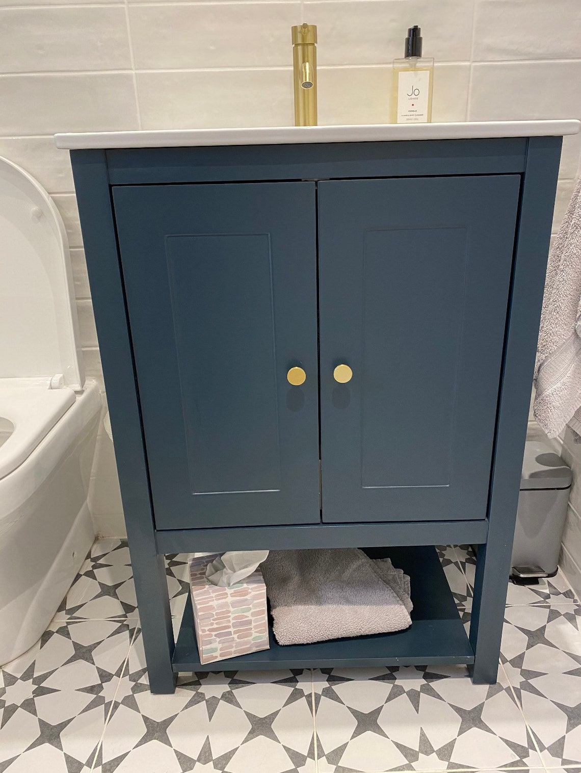 Vanity Unit With Doors Painted in Farrow & Ball. Ceramic Sink. - Etsy UK