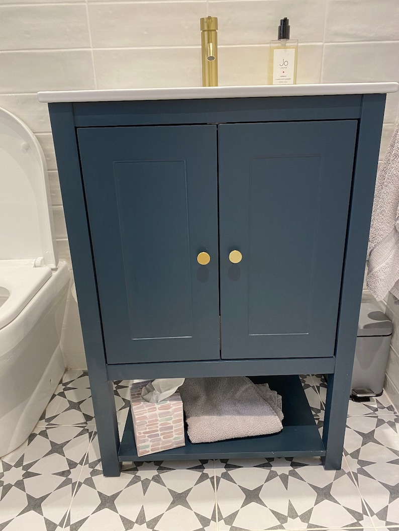 Norton With Doors Vanity Unit With Ceramic Inset Sink | Etsy