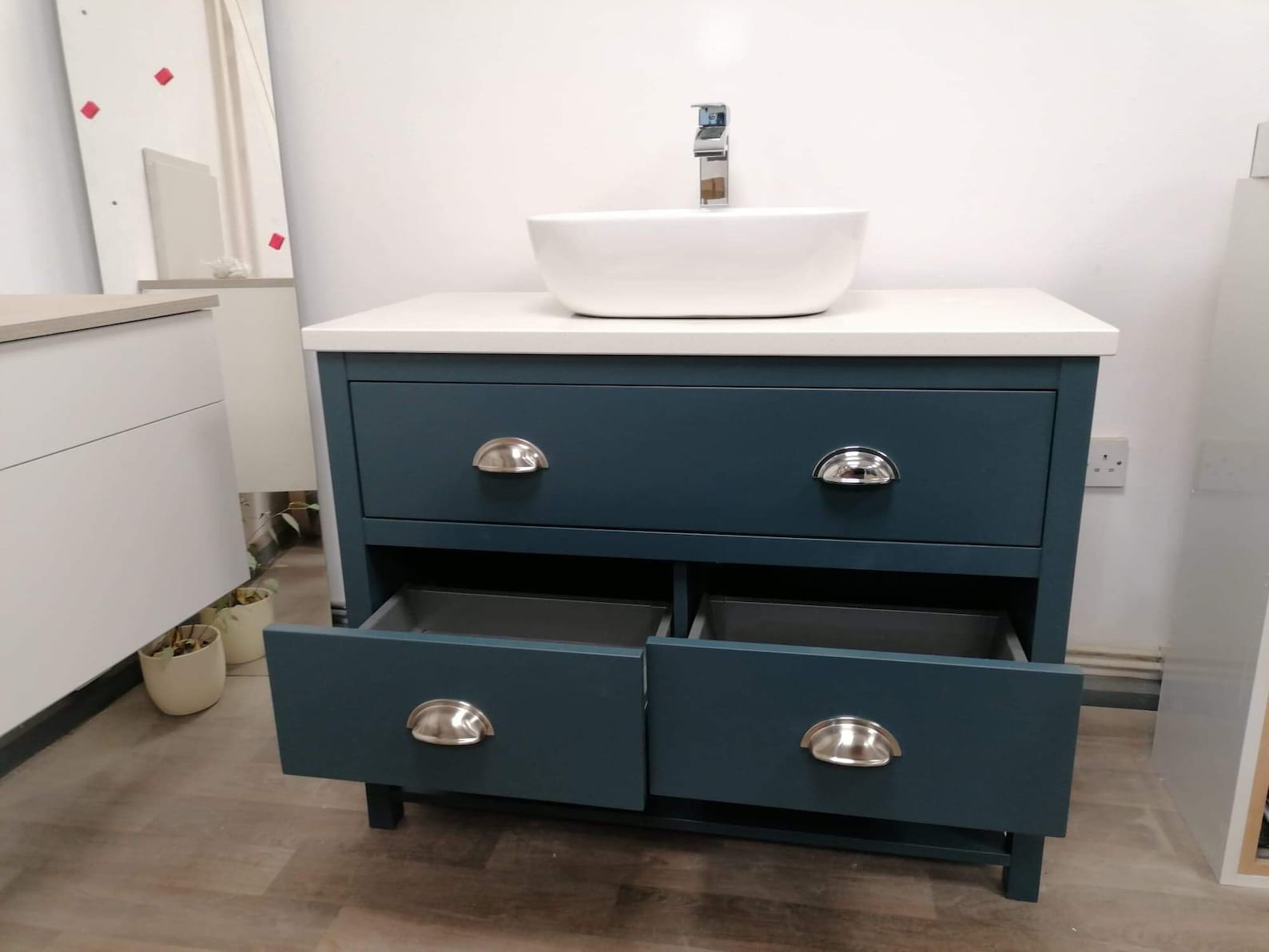 Painted Vanity Unit | Ceramic Basin | Marble Countertop | Any Colour ...