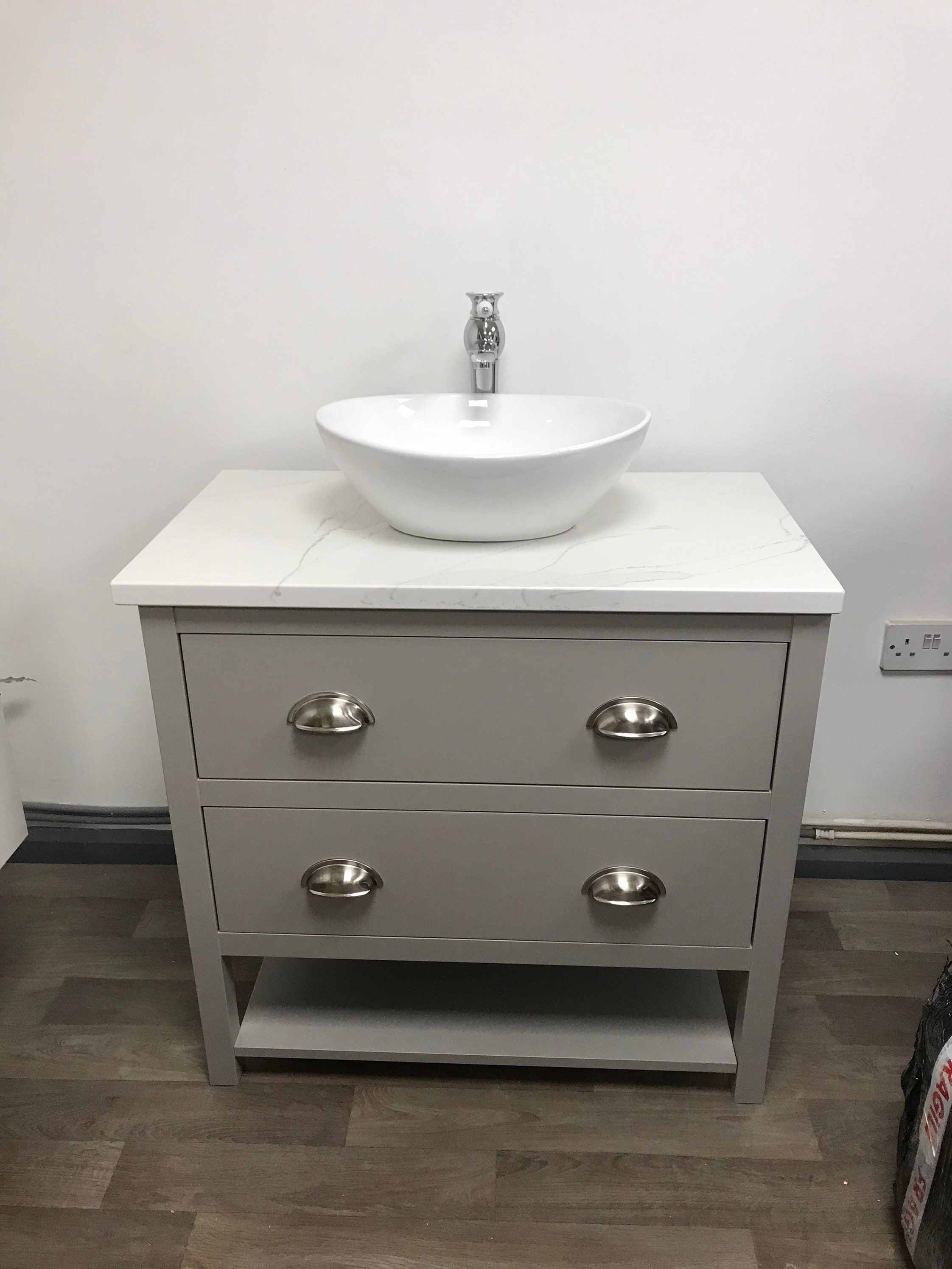 Countertop Vanity unit painted in Farrow & Ball. Ceramic Sink. Etsy