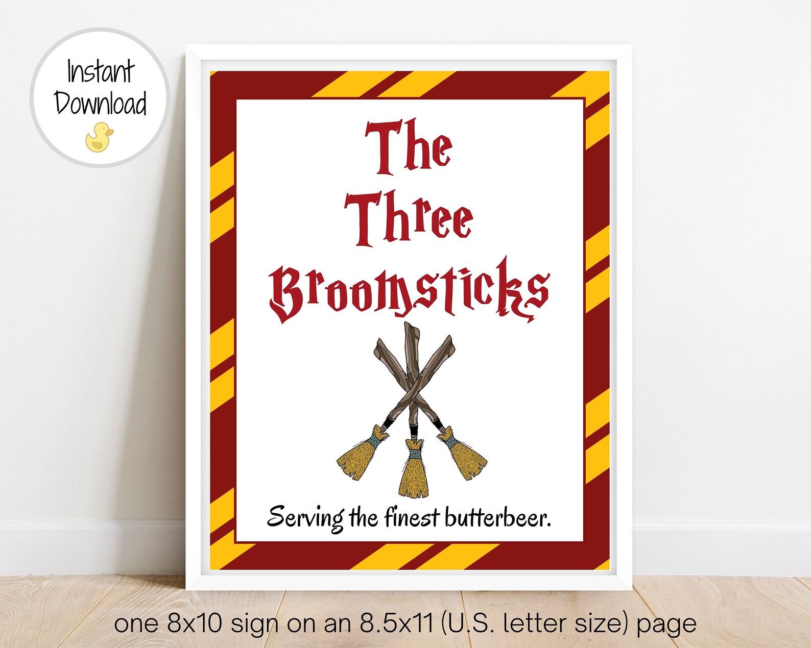 The Three Broomsticks Sign Printable Baby Shower Sign Wizard | Etsy