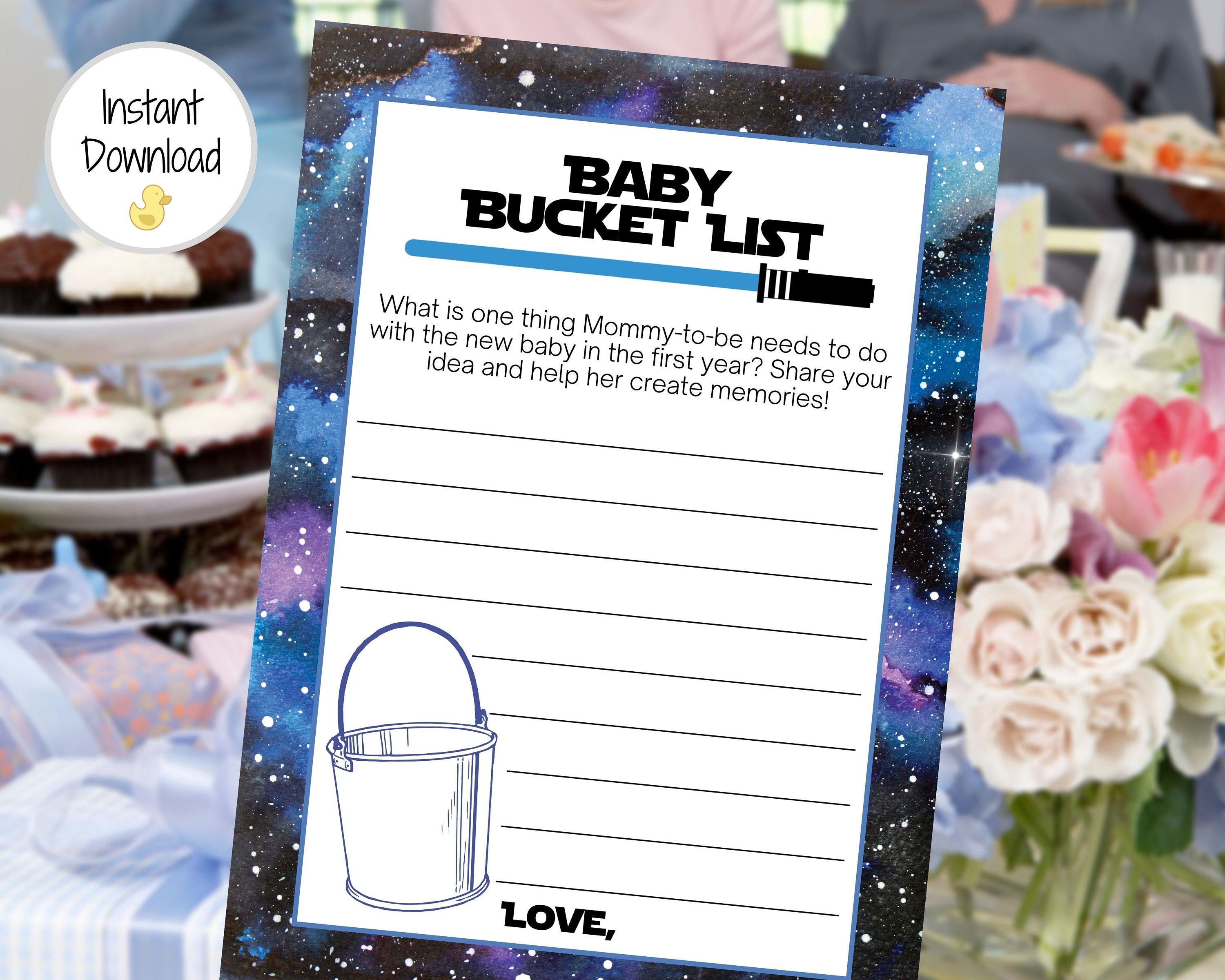 Baby Bucket List Baby Shower Game Printable Baby Shower Etsy